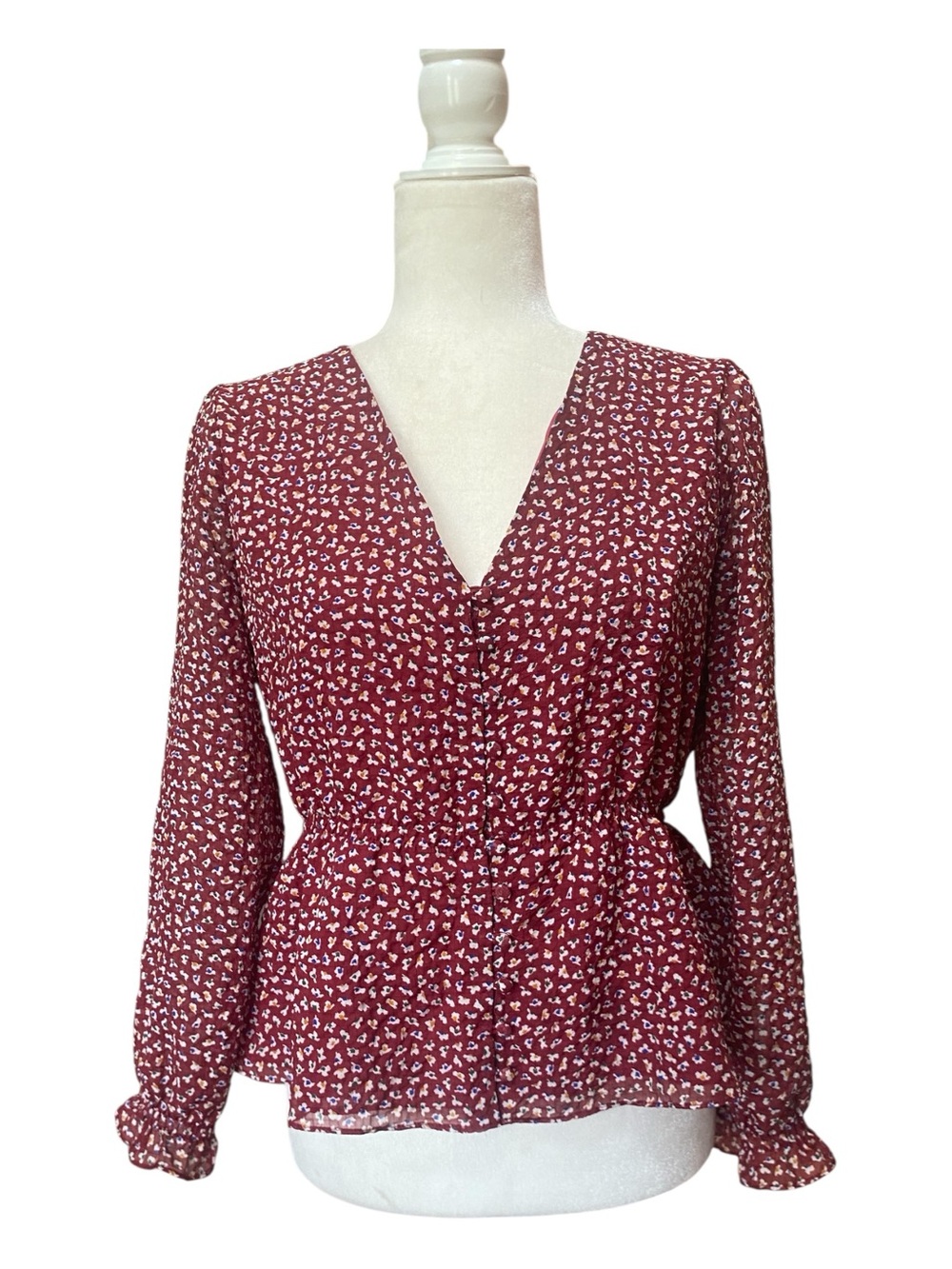 Madewell Womens Overture Blouse Top In Ditsy Floral Print